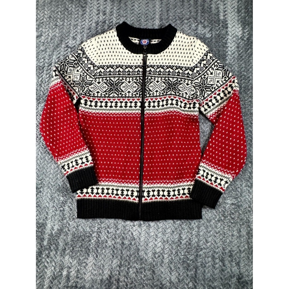 Icewear Iceland Martha Norwegian Wool-Blend Cardigan Sweater Womens Small Red